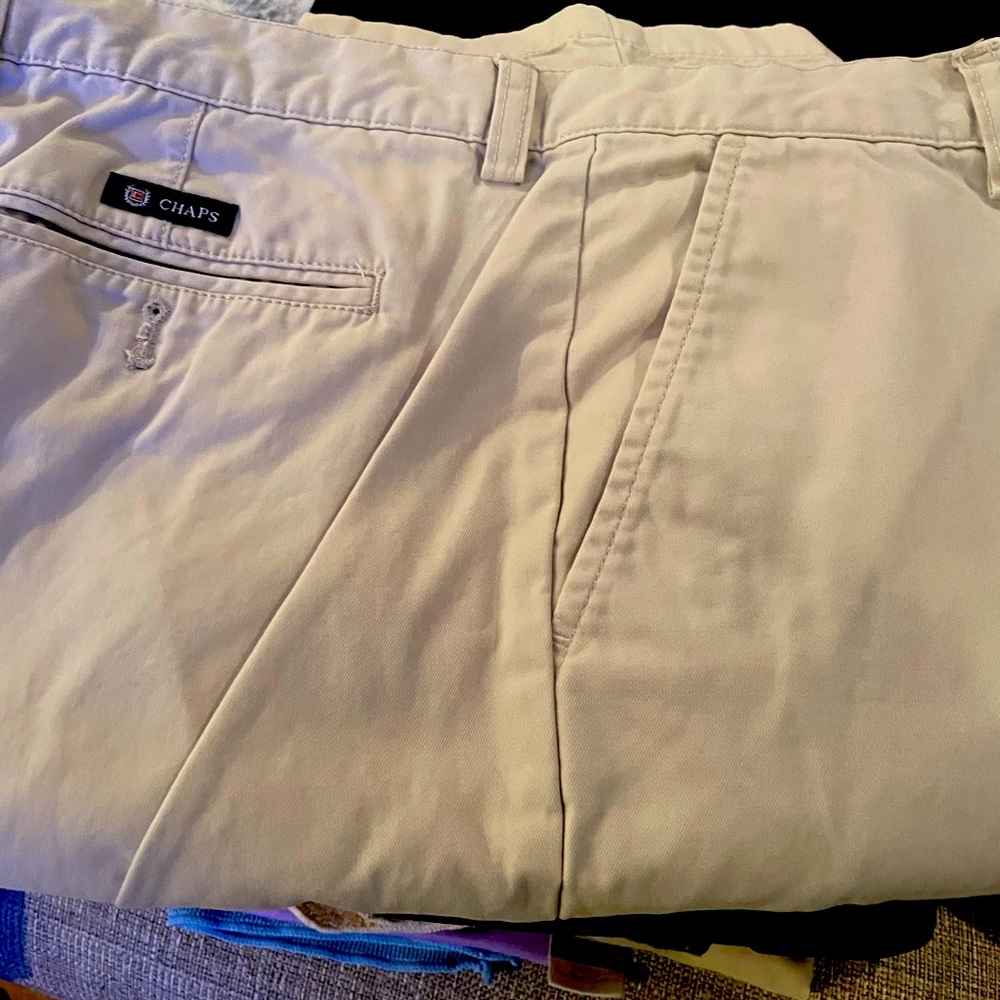Khaki flat front pants 38x34
